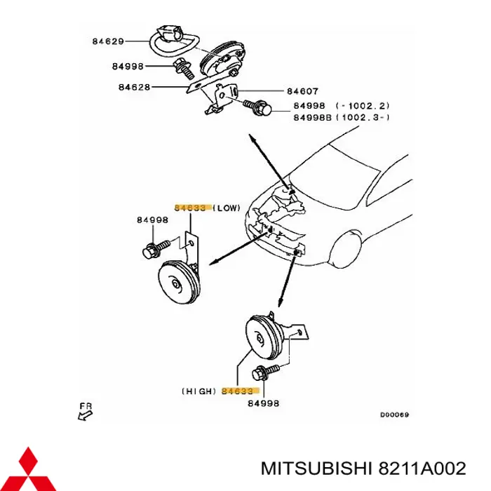 Автомобильный клаксон Mitsubishi 8211A208 цена, от 6.33 USD