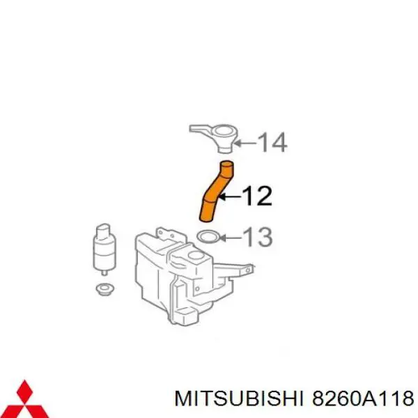 8260A118 Mitsubishi gargalo do tanque de fluido para lavador