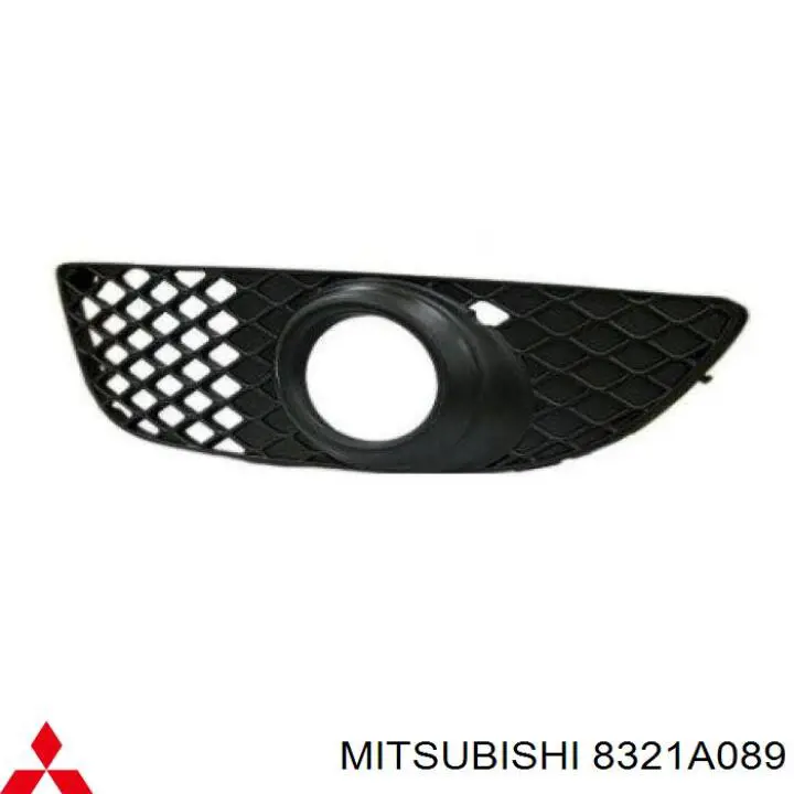 Заглушка (решетка) противотуманных фар бампера переднего левая Mitsubishi 8321A089