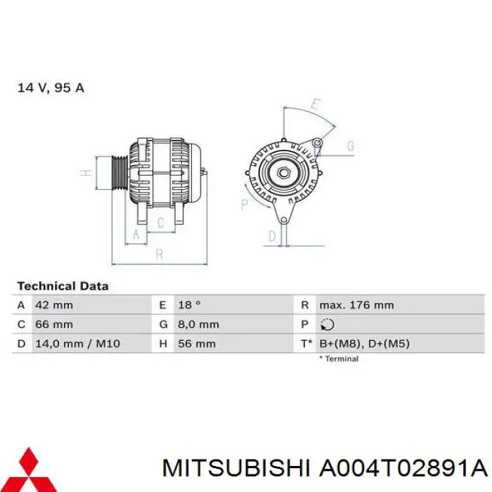 A004T02891A Mitsubishi генератор