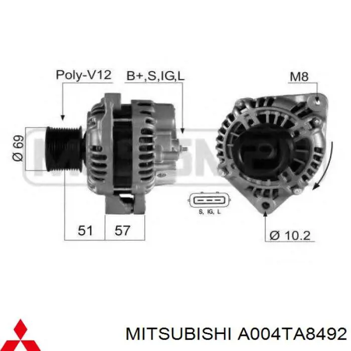 A004TA8492 Mitsubishi gerador