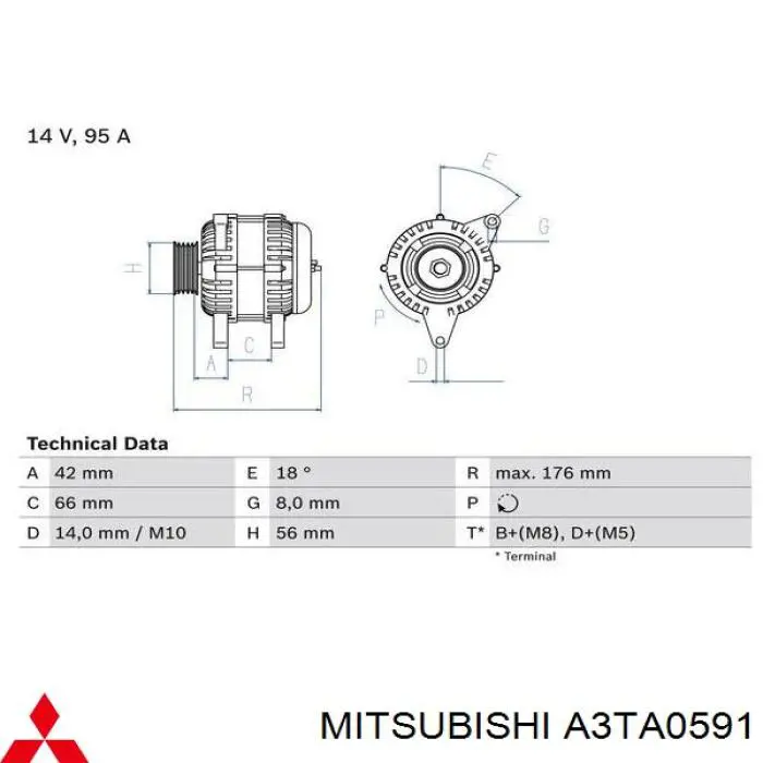 Купить A3TA0591 Mitsubishi Генератор