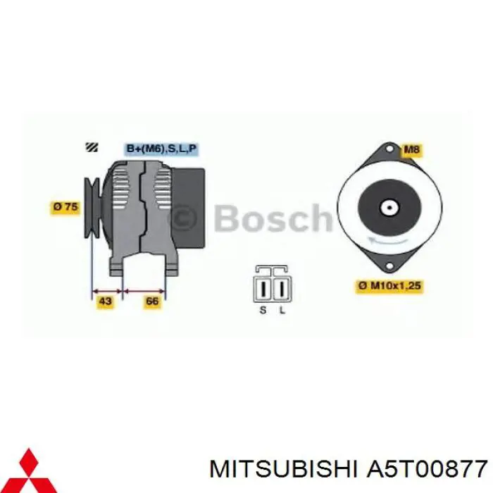 Генератор A5T00877 Mitsubishi