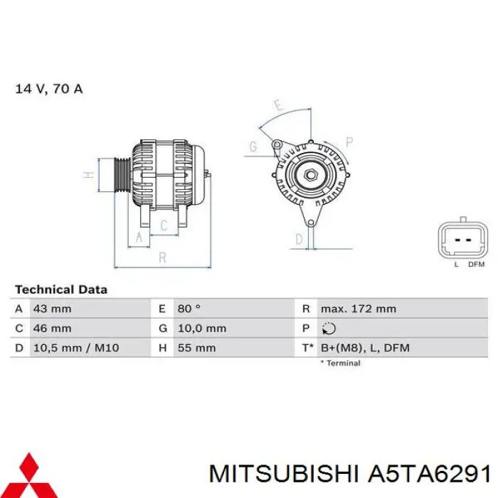 Купить A5TA6291 Mitsubishi Генератор