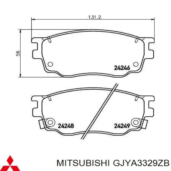 Передние тормозные колодки GJYA3329ZB Mitsubishi