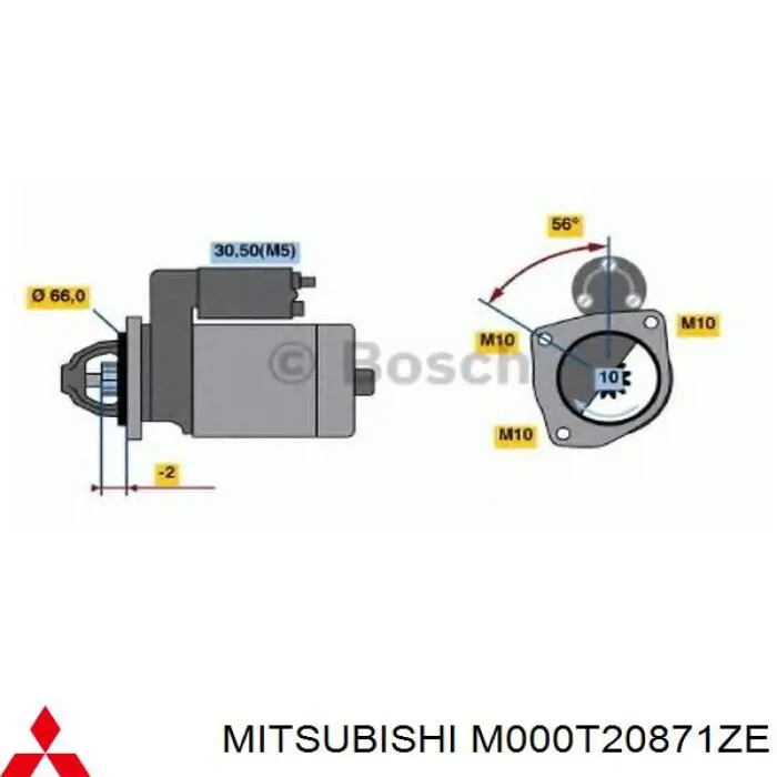 M000T20871ZE Mitsubishi стартер