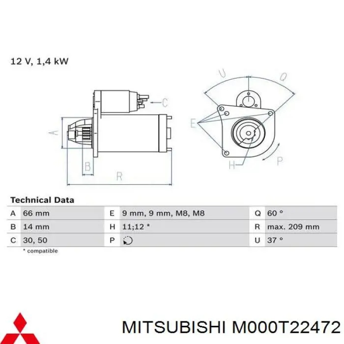 Стартер Fiat/Alfa/Lancia 4280001640 цена, от 62.38 USD