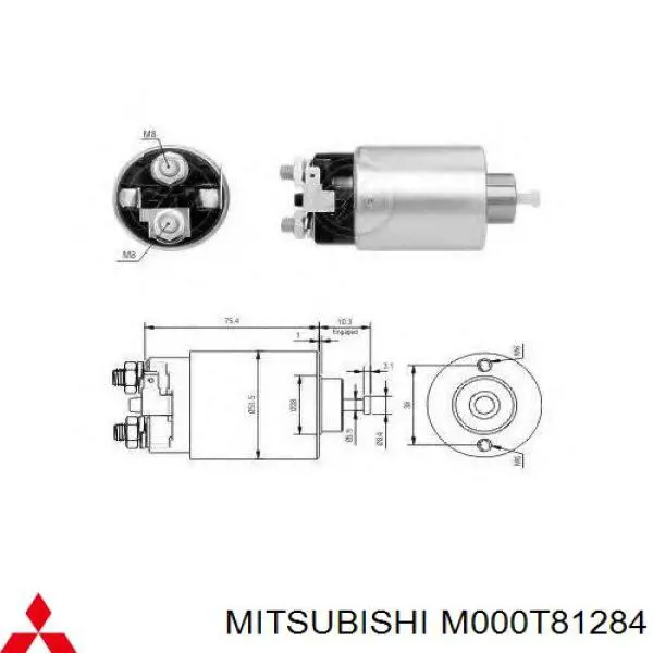 Стартер M000T81284 Mitsubishi