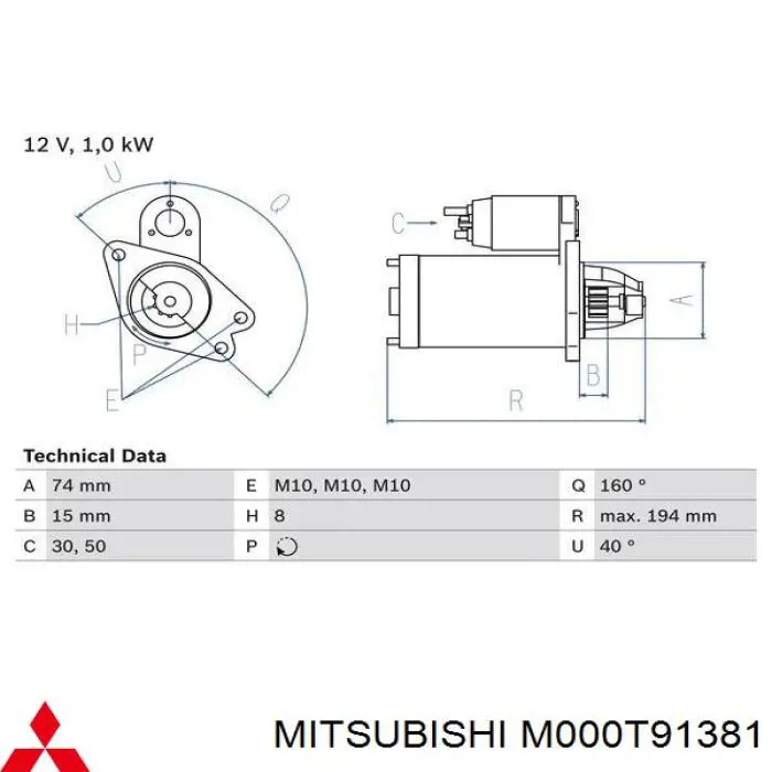 M000T91381 Mitsubishi стартер