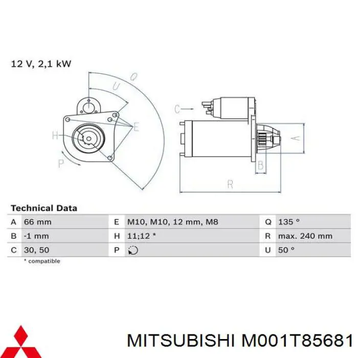 M001T85681 Mitsubishi стартер