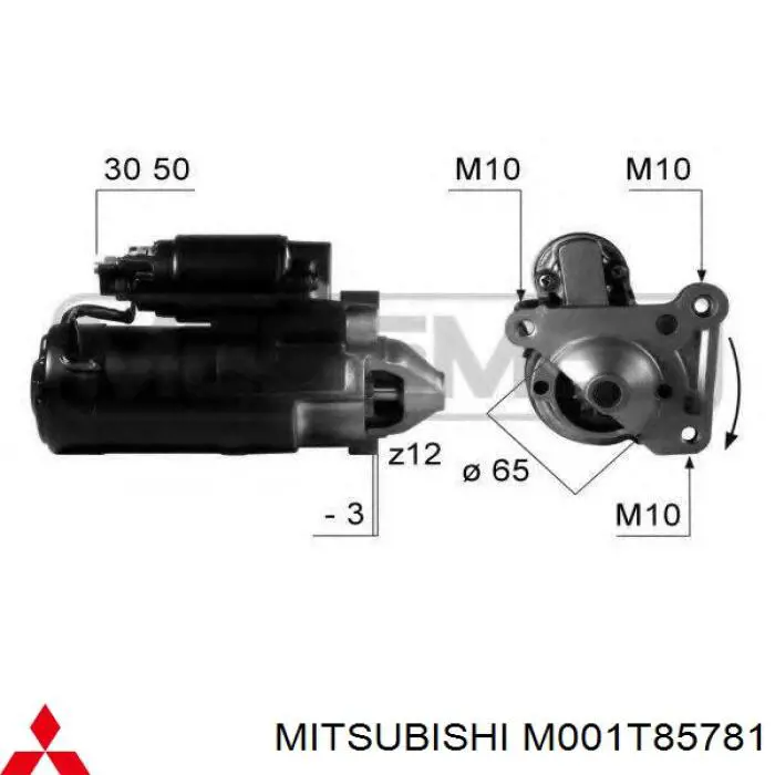 M001T85781 Mitsubishi Стартер автомобиля