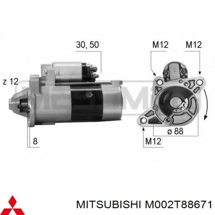Купить M002T88671 Mitsubishi Стартер