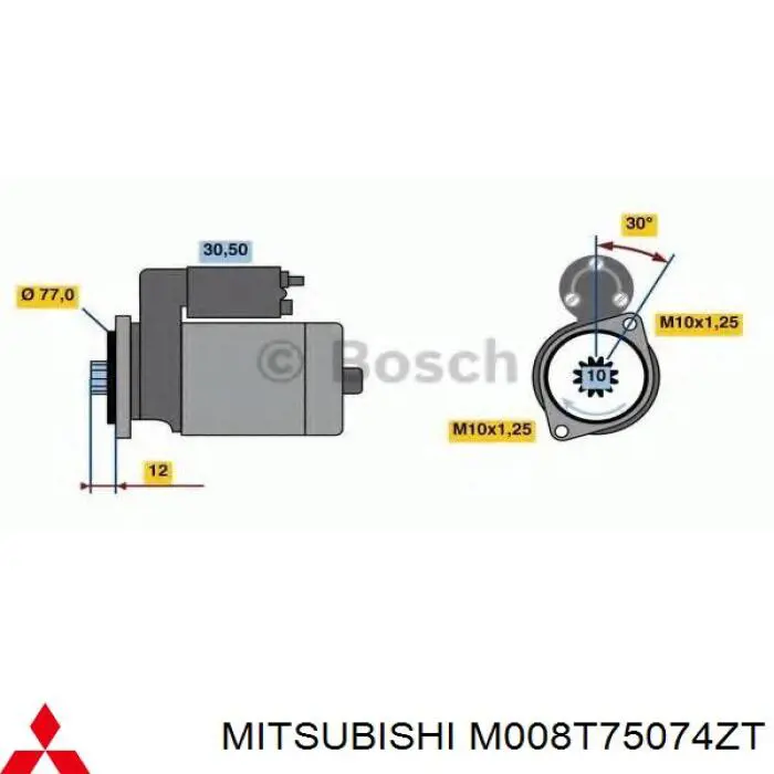 M008T75074ZT Mitsubishi стартер