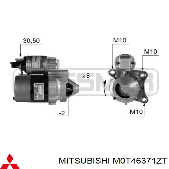 Стартер Mitsubishi M0T46371ZT цена, от 51.35 USD