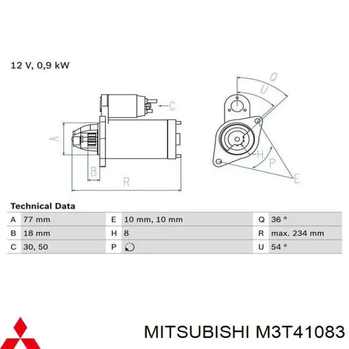 M3T41083 Mitsubishi стартер