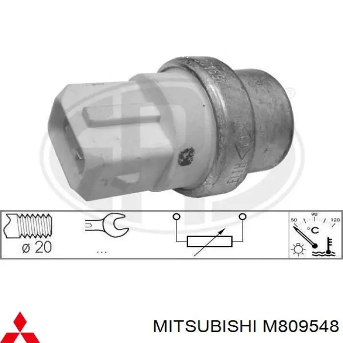 Датчик температуры охлаждающей жидкости, на приборе M809548 Mitsubishi