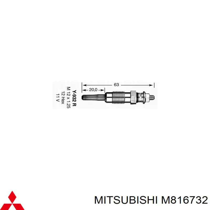 M816732 Mitsubishi Свечи накаливания