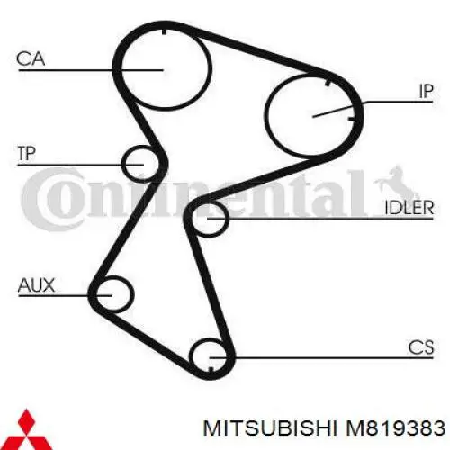 Ремень ГРМ M819383 Mitsubishi