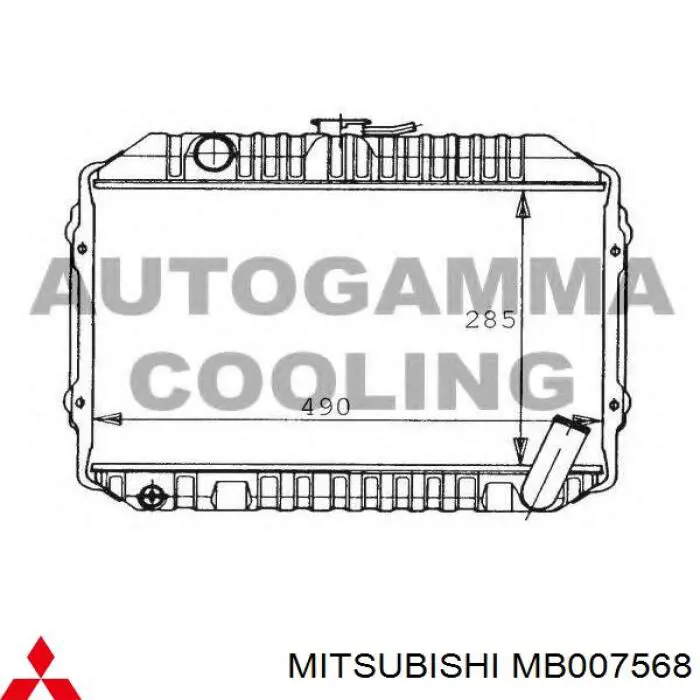 Радиатор охлаждения двигателя на Mitsubishi Galant IV A16