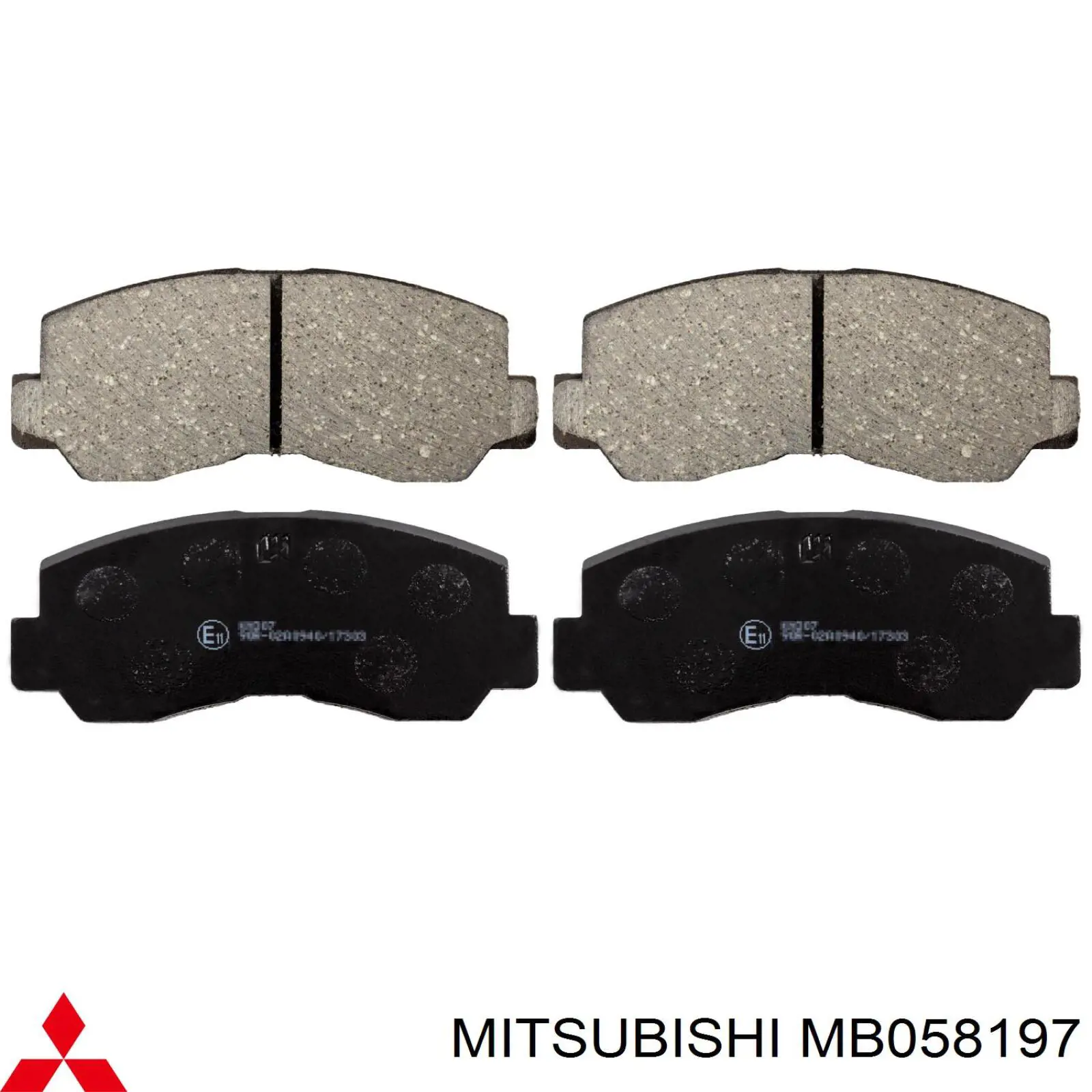 MB058197 Mitsubishi колодки тормозные передние дисковые