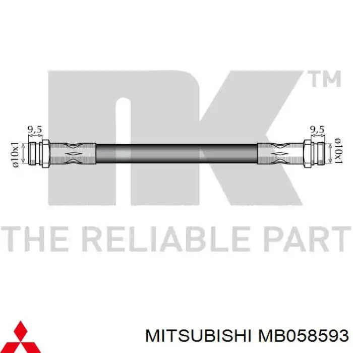 MB058593 Mitsubishi шланг тормозной передний