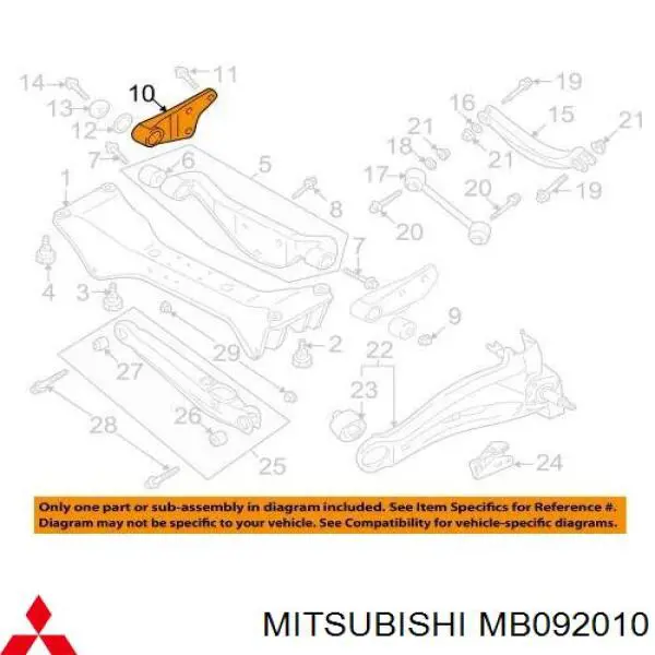 Cojinete de diferencial, eje delantero MB092010 Mitsubishi