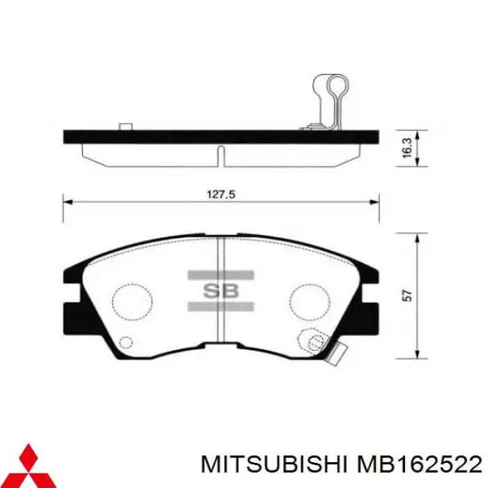 Передние тормозные колодки MB162522 Mitsubishi