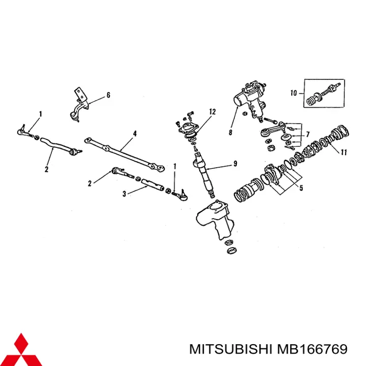 Муфта рулевых тяг Mitsubishi MB166769
