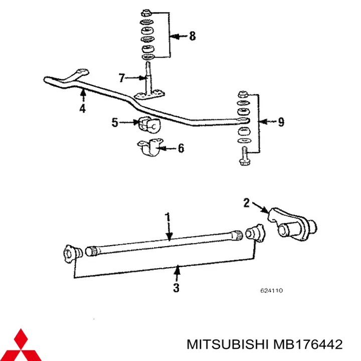 MB176442 Mitsubishi втулка стабилизатора переднего