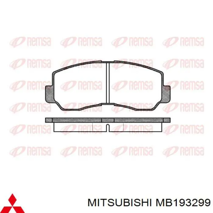 Передние тормозные колодки MB193299 Mitsubishi