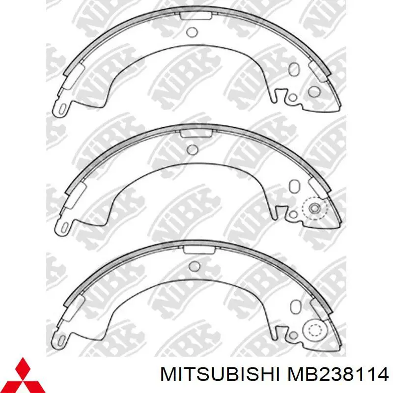 Купить MB238114 Mitsubishi Задние барабанные тормозные колодки