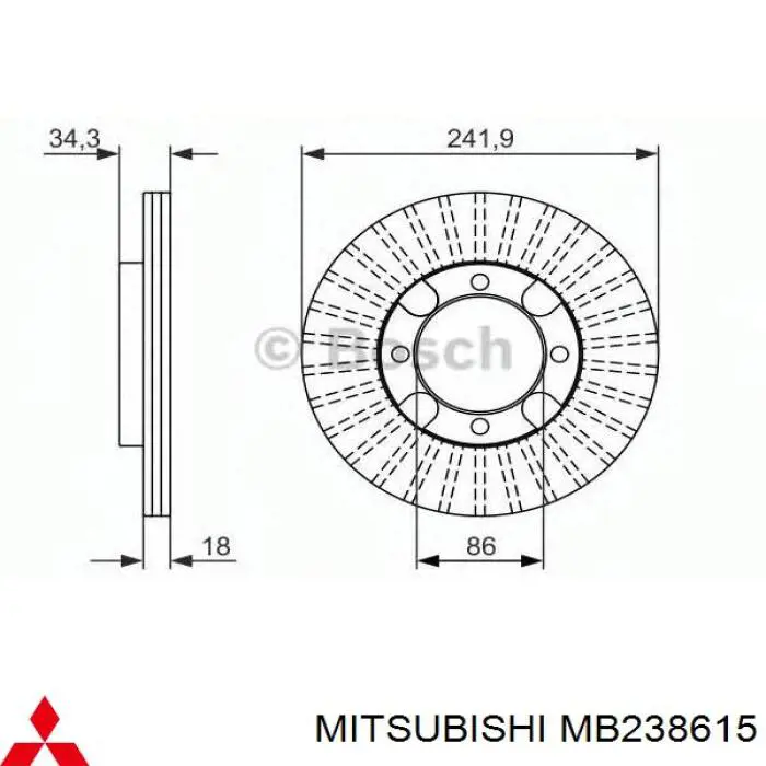 Купить MB238615 Mitsubishi Ротор тормозной
