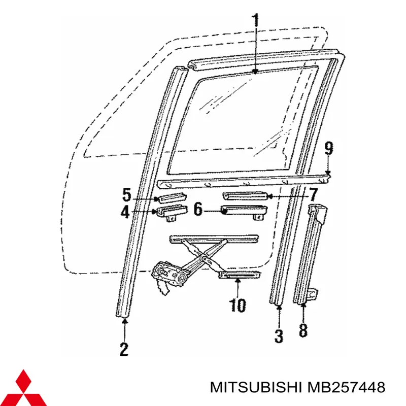 Механизм стеклоподъемника двери передней правой MB257448 Mitsubishi