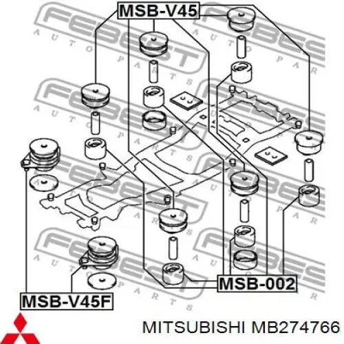 Подушка рамы (крепления кузова) MB274766 Mitsubishi