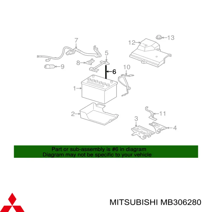 MB306280 Mitsubishi fixação (suporte de bateria recarregável)