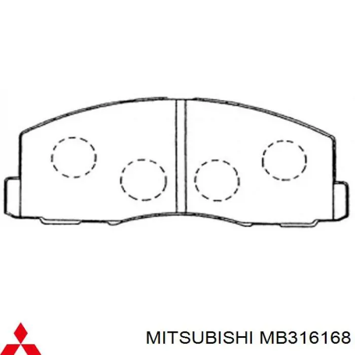 Передние тормозные колодки MB316168 Mitsubishi