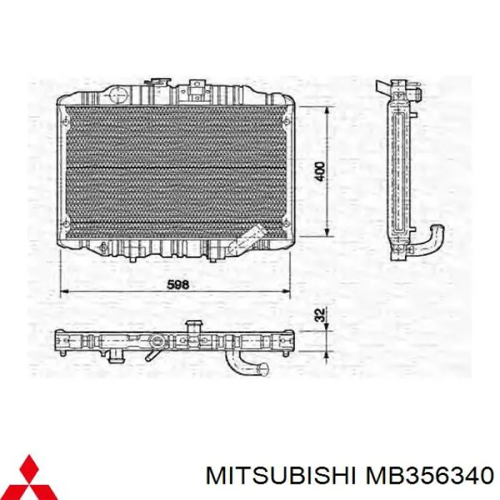 Радиатор охлаждения двигателя Mitsubishi MB356340 цена, от 92.74 USD