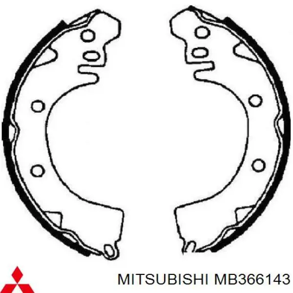 MB 366143 Mitsubishi колодки тормозные задние барабанные