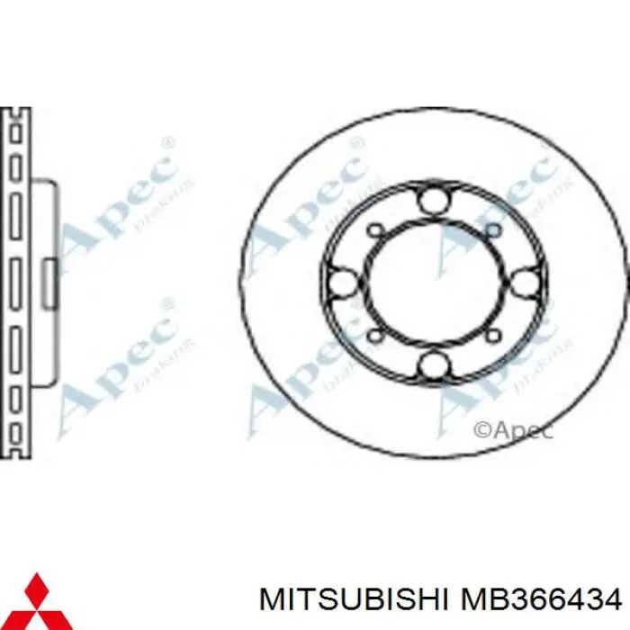 Тормоз дисковый передний Mitsubishi MB366434 цена, от 27.84 USD