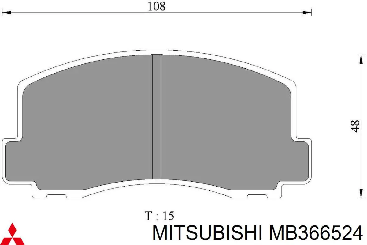 Передние тормозные колодки MB366524 Mitsubishi