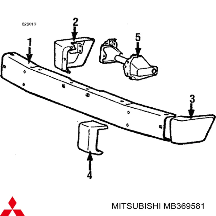 MB369581 Mitsubishi Бампер передний клык левый