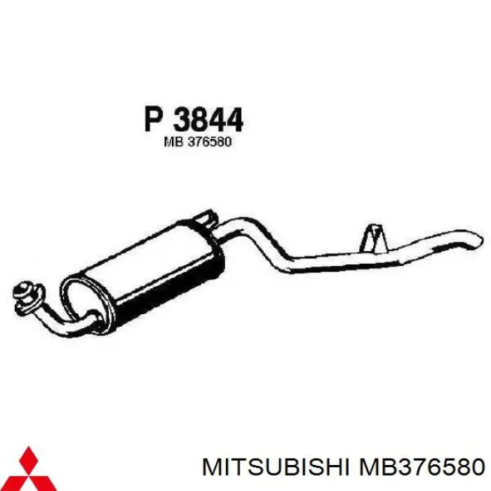 Глушитель, задняя часть MB376580 Mitsubishi