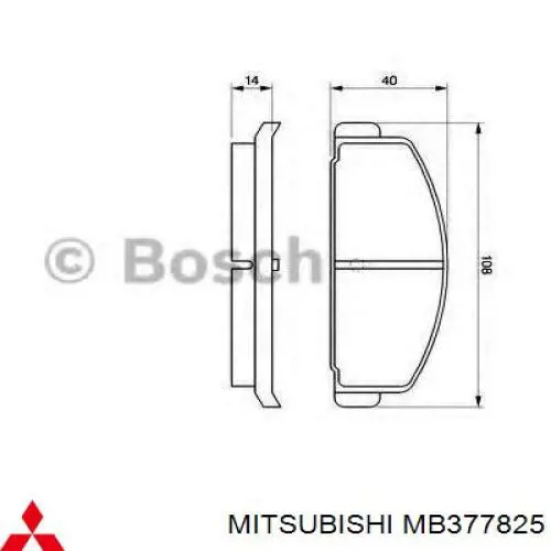 Задние тормозные колодки MB377825 Mitsubishi