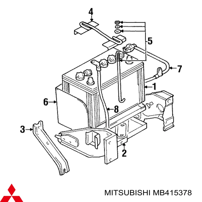 Ящик АКБ Mitsubishi MB415378 цена, от 9.58 USD