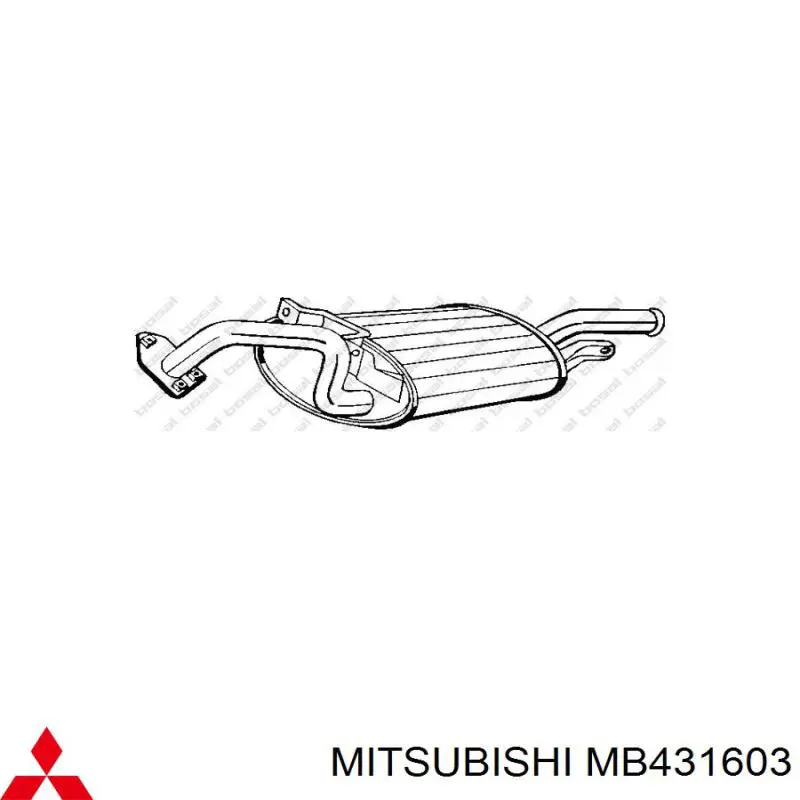 EM B431603 Mitsubishi глушитель, задняя часть