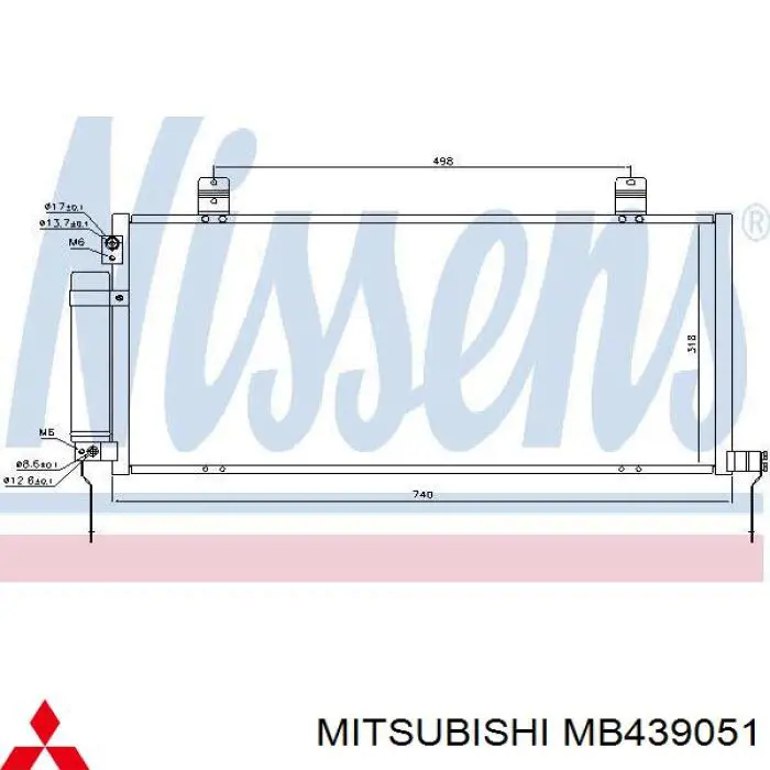 Радиатор кондиционера MB439051 Mitsubishi