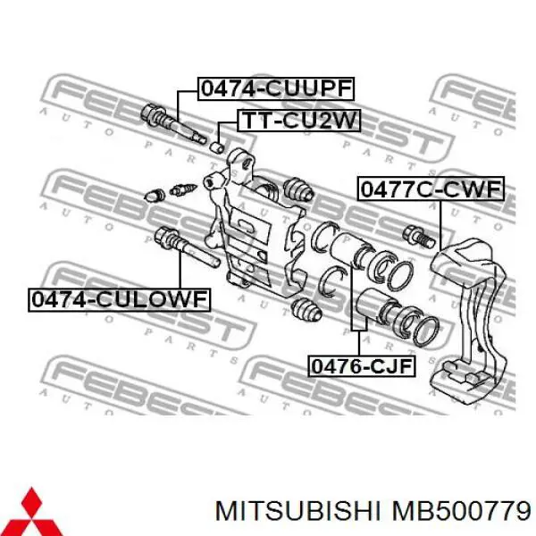 MB500779 Mitsubishi поршень суппорта тормозного переднего