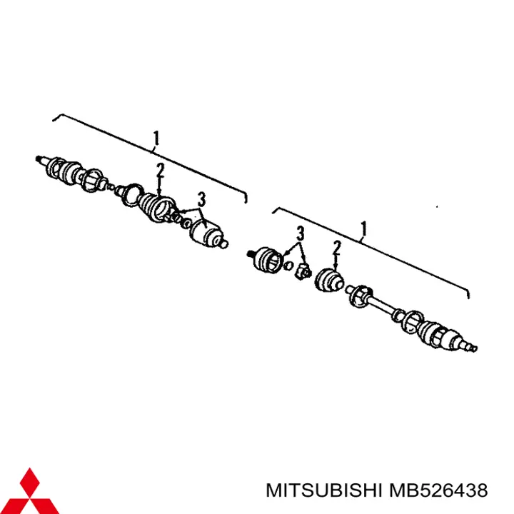 Полуось (привод) передняя правая MB526438 Mitsubishi