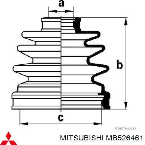 MB526461 Mitsubishi пыльник шруса передней полуоси внутренний