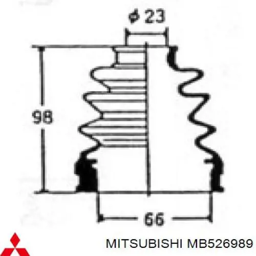 MB526989 Mitsubishi пыльник шруса передней полуоси внутренний